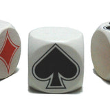 Dé d'atout à l'unité - Symboles de cartes - 30 mm - jeu de cartes belote - Rouge et Noir