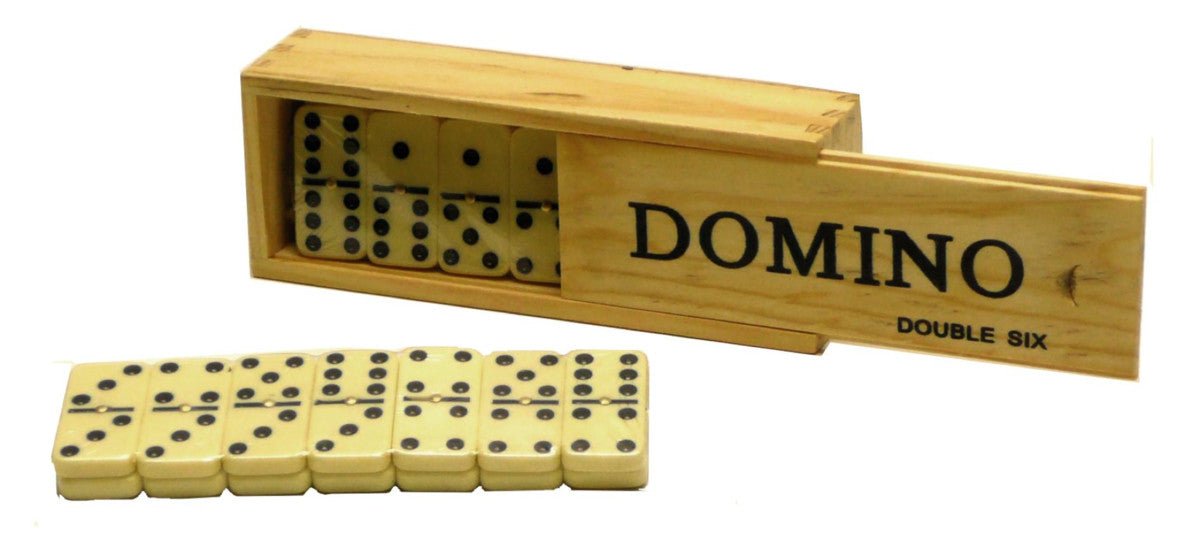 Dominos double 6 - Pivots - Boite plumier GM - jeu traditionnel jeu de dominos - Rouge et Noir