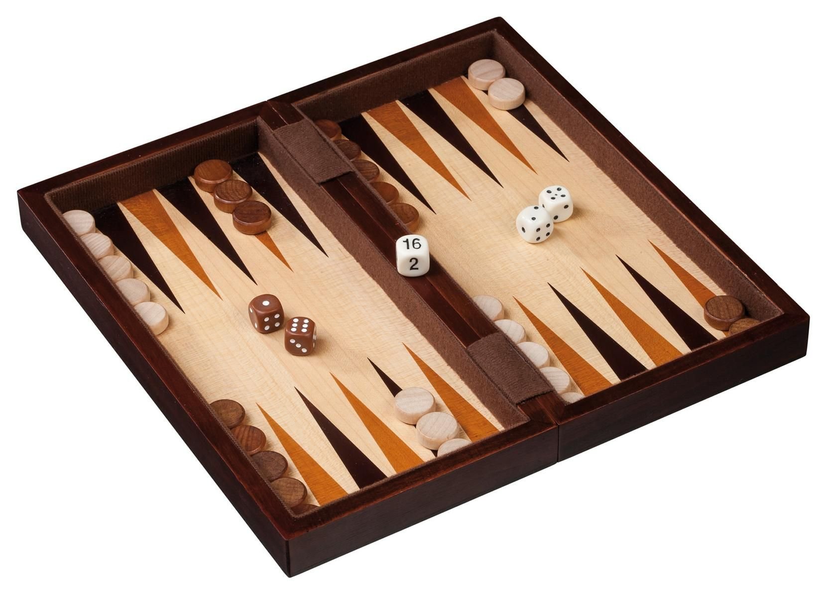 Echecs / Backgammon de voyage - Magnétique - Bois exotiques - Coffret d'échecs en bois marqueté et Backgammon en bois marqueté - Rouge et Noir