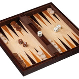 Echecs / Backgammon de voyage - Magnétique - Bois exotiques - Coffret d'échecs en bois marqueté et Backgammon en bois marqueté - Rouge et Noir