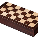 Echecs / Backgammon de voyage - Magnétique - Bois exotiques - Coffret d'échecs en bois marqueté et Backgammon en bois marqueté - Rouge et Noir