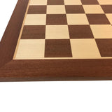 Echiquier Compétition Acajou / Damier - échiquier classique jeu de dames - Rouge et Noir