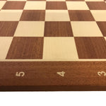Echiquier Compétition Acajou - Lettré - Chiffré - échiquier classique jeu de dames - Rouge et Noir