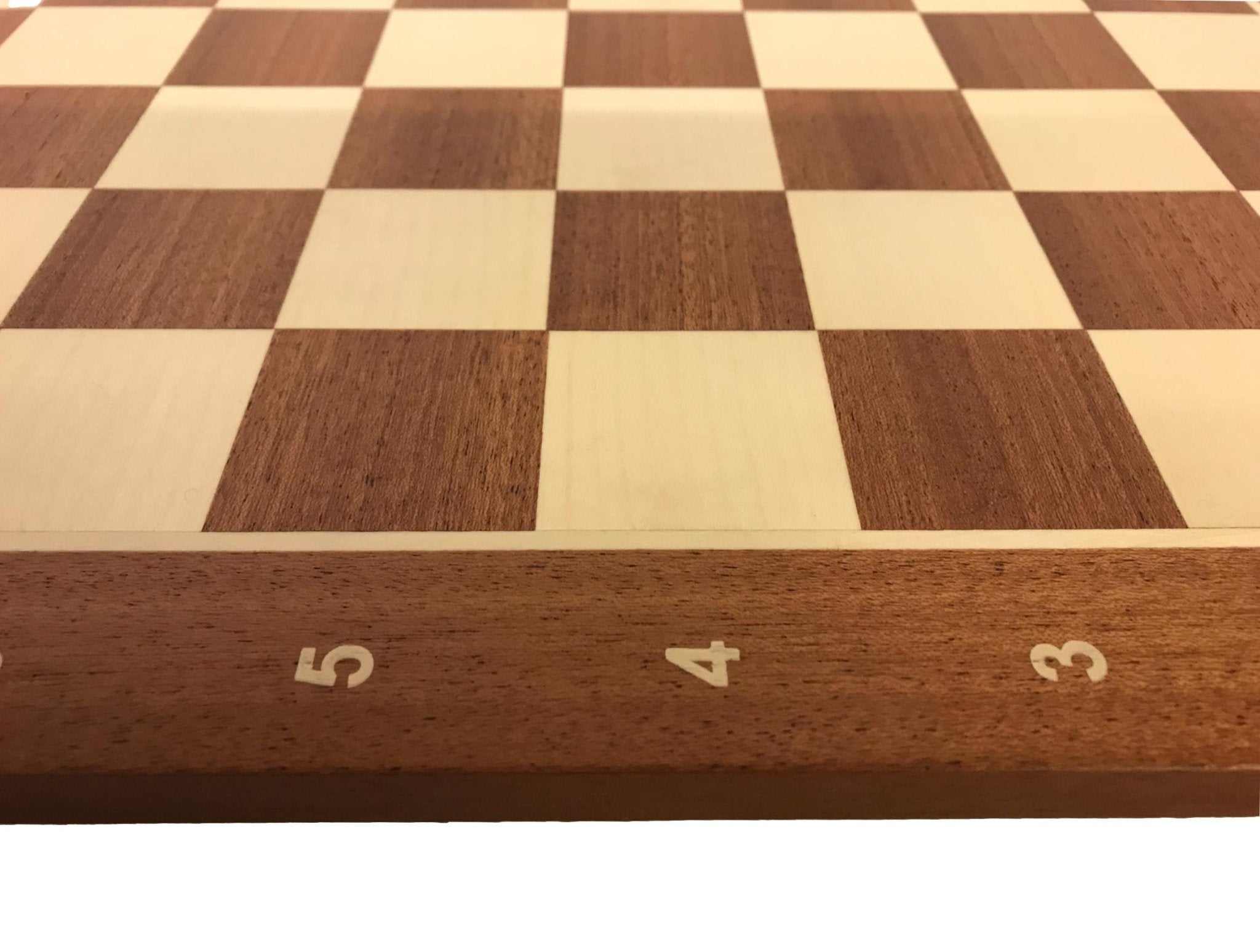 Echiquier Compétition Acajou - Lettré - Chiffré - échiquier classique jeu de dames - Rouge et Noir