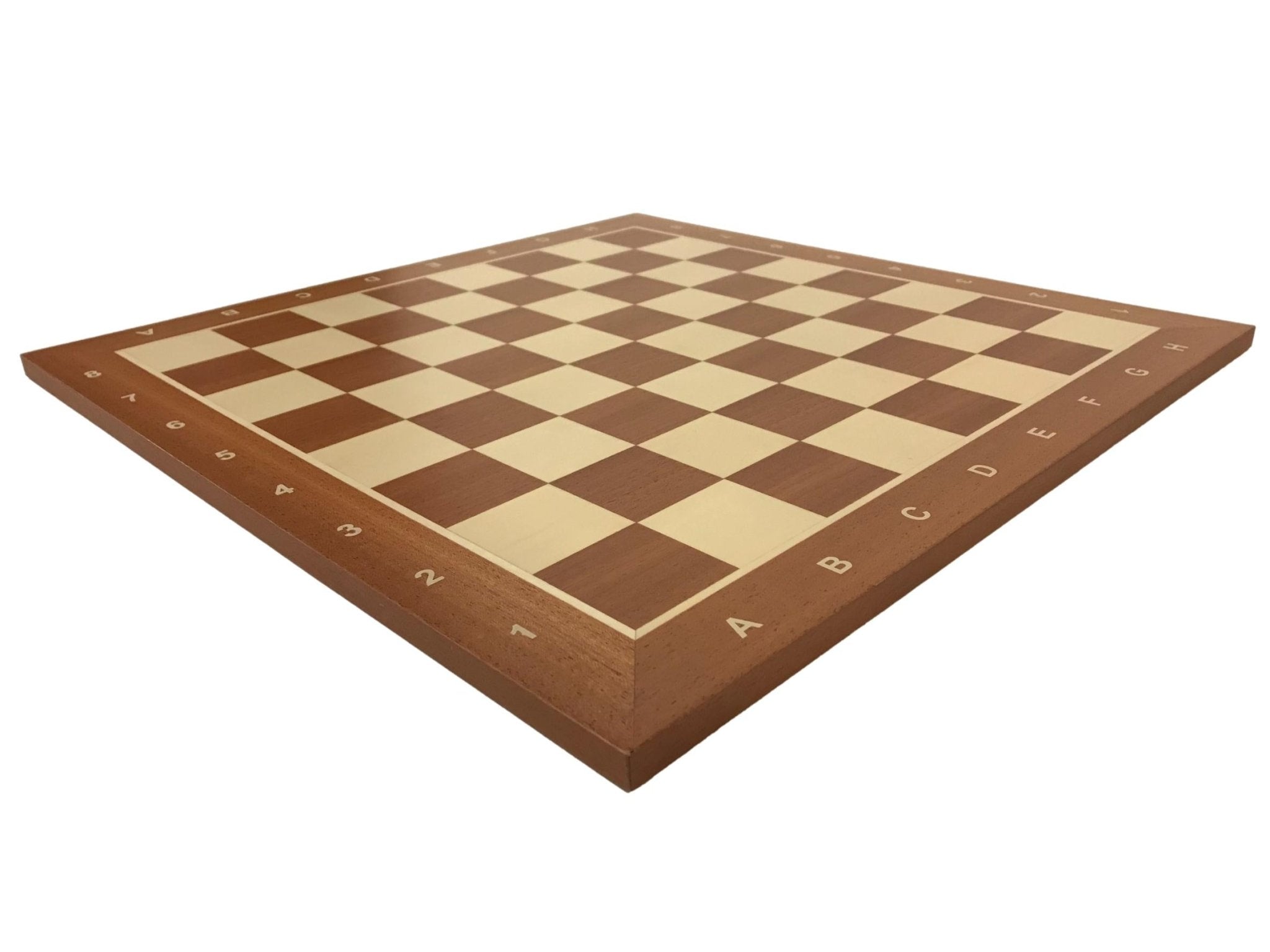 Echiquier Compétition Acajou - Lettré - Chiffré - échiquier classique jeu de dames - Rouge et Noir