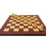 Echiquier en bois de Padouk / Frêne cendré - Bords décalés - jeu d'échecs échiquier classique - Rouge et Noir
