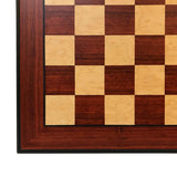 Echiquier en bois de Padouk / Frêne cendré - Bords décalés - jeu d'échecs échiquier classique - Rouge et Noir