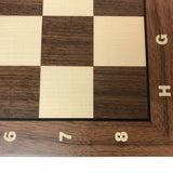 Echiquier Lettré - chiffré - Noyer / Sycomore marqueté - jeu d'échecs échiquier classique - Rouge et Noir