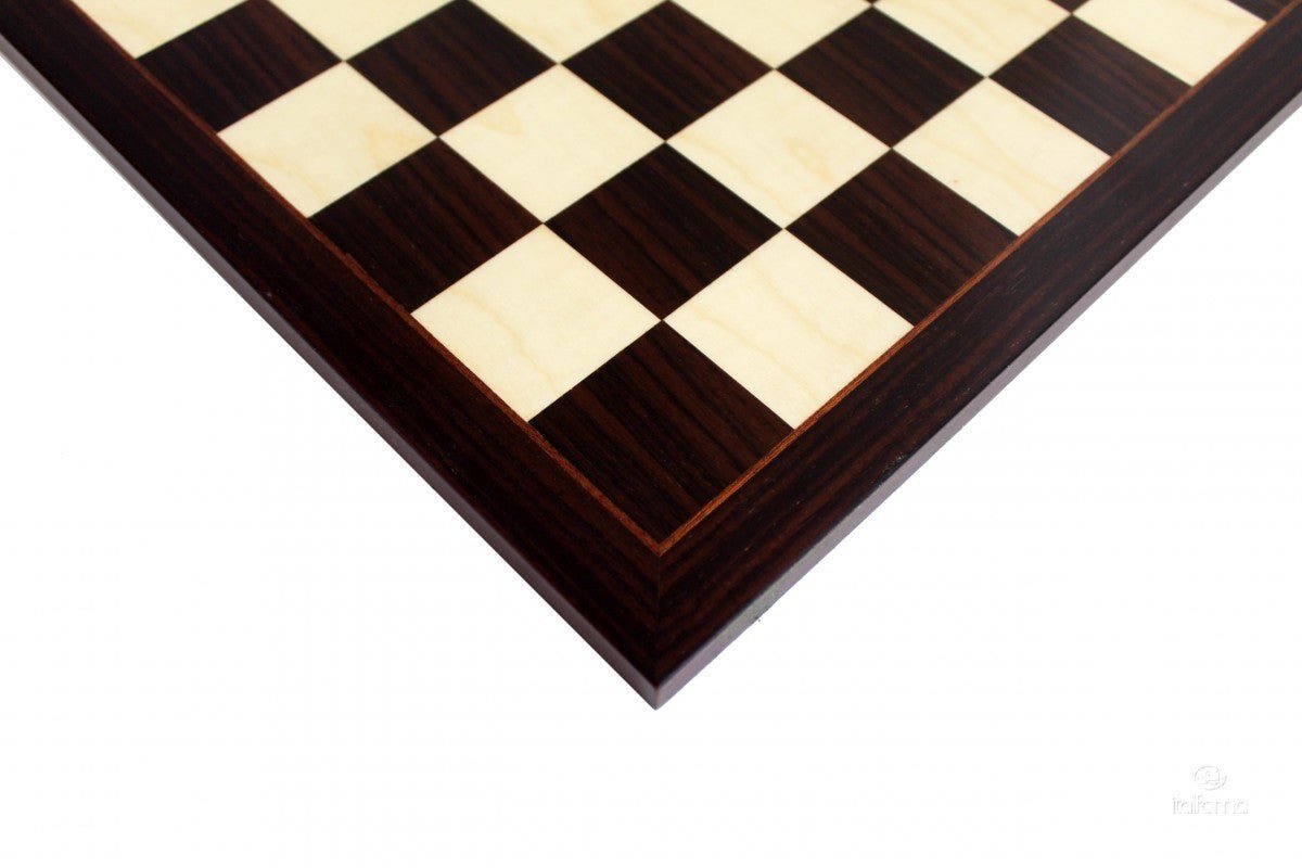 Echiquier Palissandre - Bords fins - jeu d'échecs échiquier classique et décoratif - Rouge et Noir