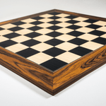 Echiquier Poirier teinté / bords Palissandre de Santos - jeu d'échecs échiquier classique - Rouge et Noir
