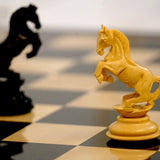 Ensemble Cavalier Cabré - Laqué - Ensemble d’échecs classique - Rouge et Noir