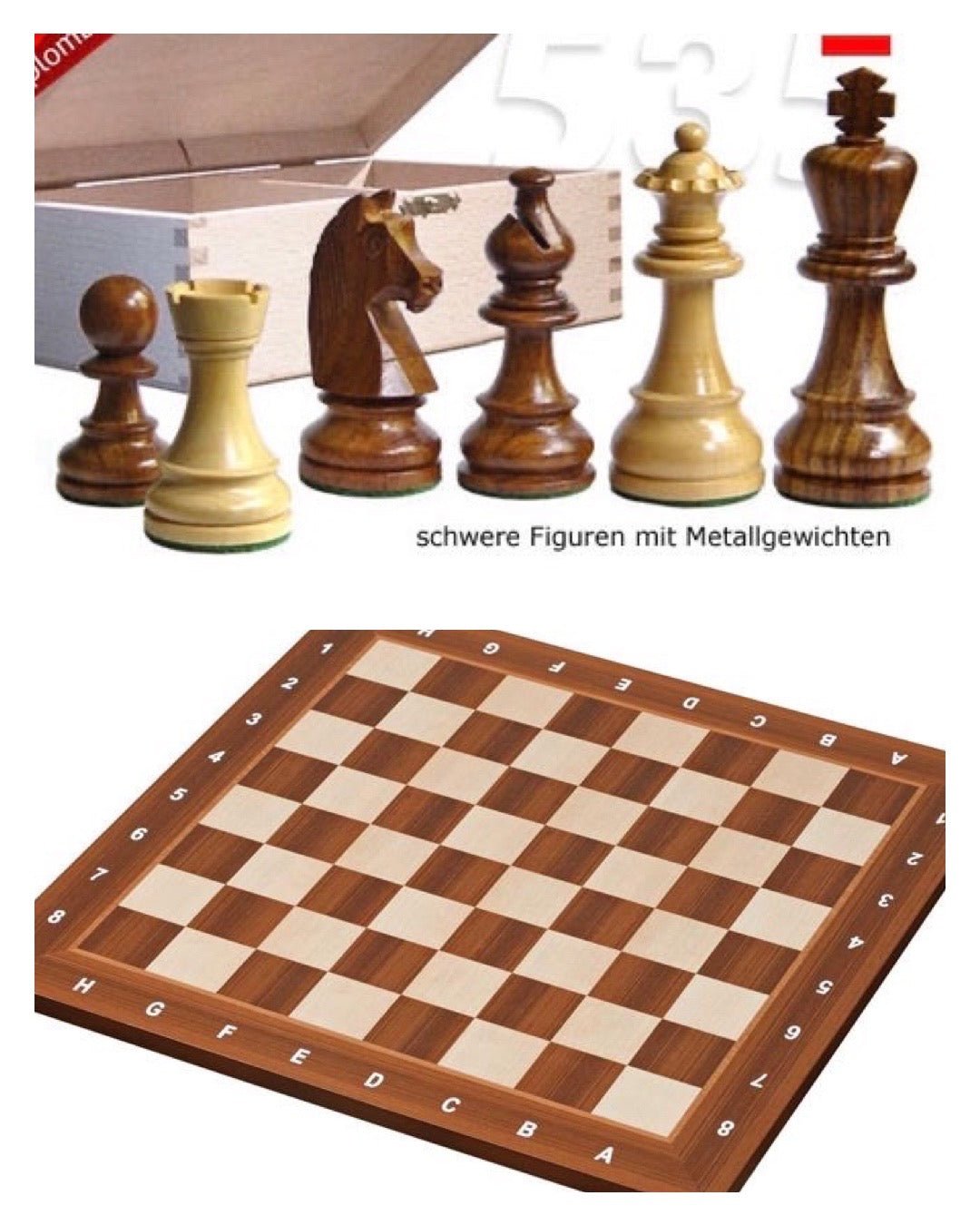 Ensemble Club Acacia - Lettré Chiffré - jeu d'échecs ensemble classique cadeau bel objet - 12a - Rouge et Noir