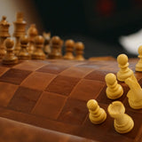 Ensemble d'échecs roulable magnétique - Cuir véritable - Classique - ensemble d'échecs luxe classique jeu d'échecs échecs de voyage en cuir véritable - Rouge et Noir