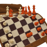 Ensemble d'échecs roulable magnétique - Cuir véritable - Gold - ensemble d'échecs luxe classique jeu d'échecs de voyage en cuir véritable - Rouge et Noir