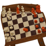 Ensemble d'échecs roulable magnétique - Cuir véritable - Gold - ensemble d'échecs luxe classique jeu d'échecs de voyage en cuir véritable - Rouge et Noir