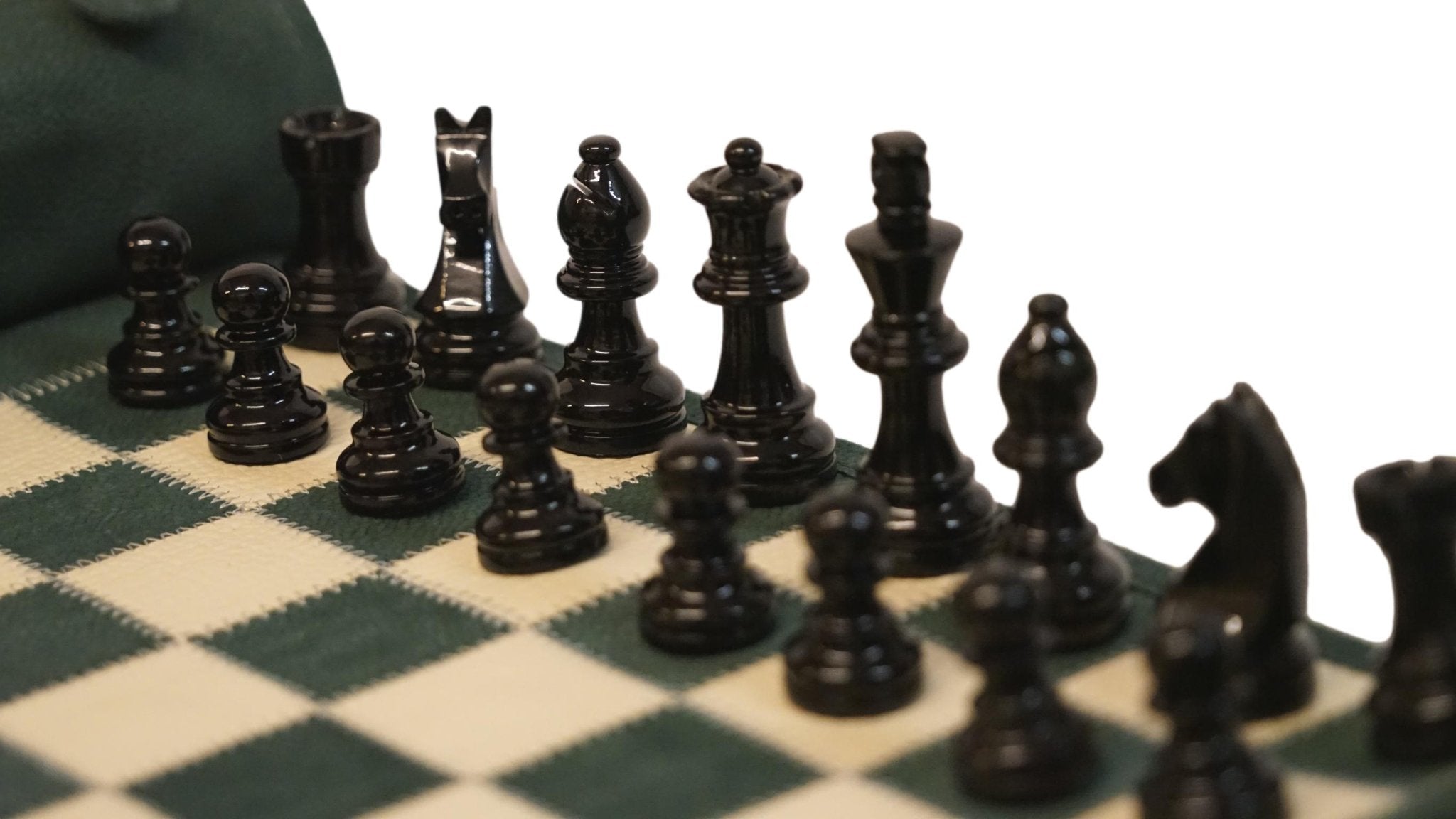 Ensemble d'échecs roulable magnétique - Cuir véritable - Vert - ensemble d'échecs luxe classique jeu d'échecs de voyage en cuir véritable - Rouge et Noir