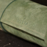 Ensemble d'échecs roulable magnétique - Cuir véritable - Vert - ensemble d'échecs luxe classique jeu d'échecs de voyage en cuir véritable - Rouge et Noir