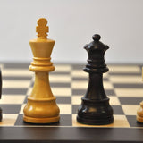 Ensemble design Français Wengé biseauté - Pièces buis teintées - ensemble d'échecs classique - Rouge et Noir