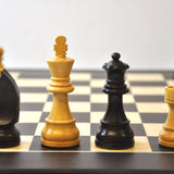 Ensemble design Français Wengé biseauté - Pièces buis teintées - ensemble d'échecs classique - Rouge et Noir