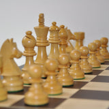 Ensemble design Français Wengé biseauté - Pièces buis teintées - ensemble d'échecs classique - Rouge et Noir