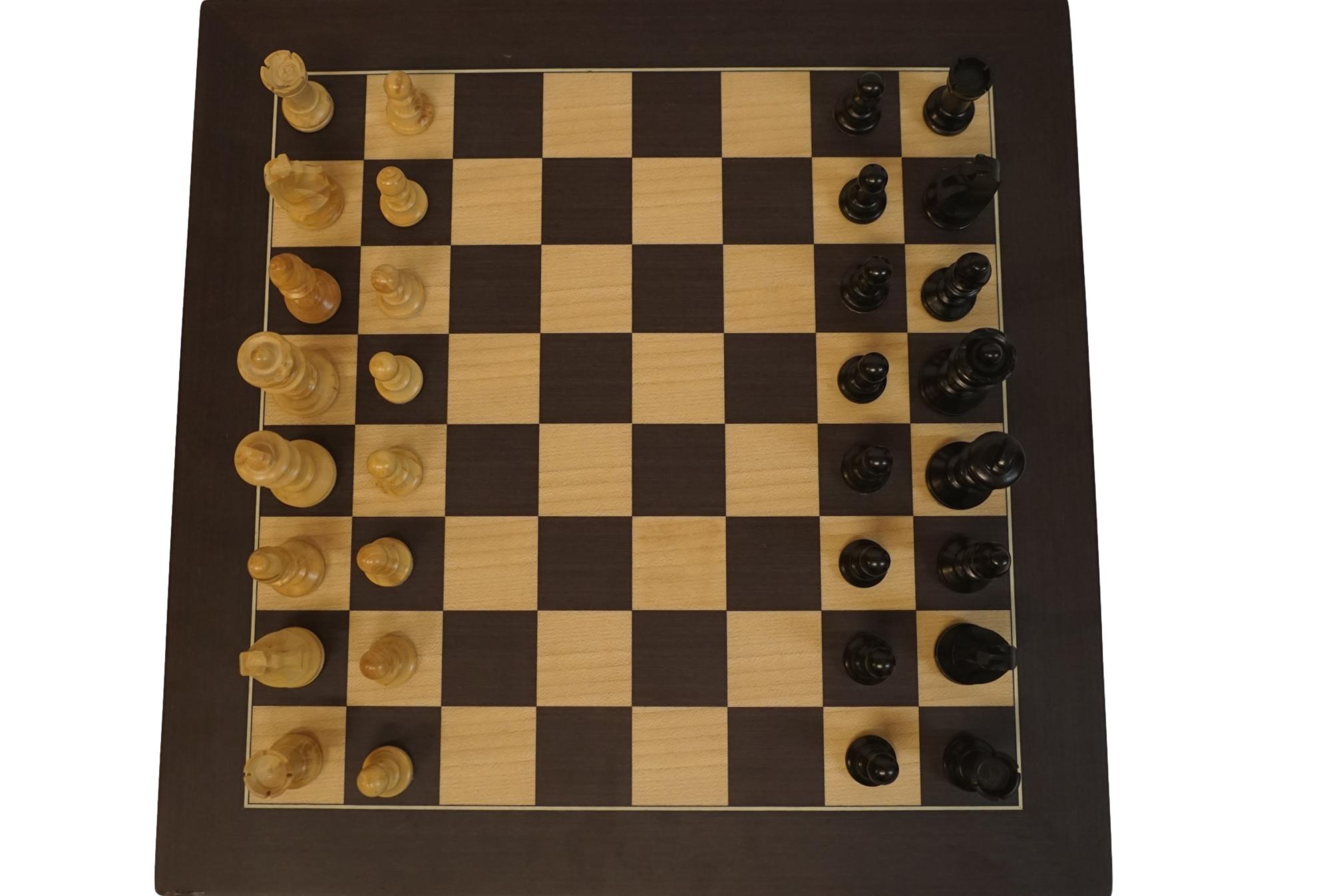 Ensemble Français Chavet - Wengé biseauté - Ensemble d’échecs classique - Rouge et Noir