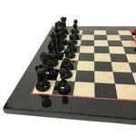 Ensemble laqué Rouge et Noir - ensemble d'échecs classique décoratif - Rouge et Noir