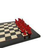 Ensemble laqué Rouge et Noir - ensemble d'échecs classique décoratif - Rouge et Noir