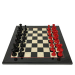 Ensemble laqué Rouge et Noir - ensemble d'échecs classique décoratif - Rouge et Noir