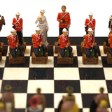 Ensemble les anglais contre les zoulous - Laqué noir - ensemble échecs décoratif - Rouge et Noir