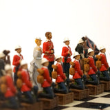 Ensemble les anglais contre les zoulous - Laqué noir - ensemble échecs décoratif - Rouge et Noir