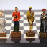 Ensemble les anglais contre les zoulous - Laqué noir - ensemble échecs décoratif - Rouge et Noir