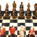 Ensemble les anglais contre les zoulous - Laqué noir - ensemble échecs décoratif - Rouge et Noir