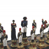 Ensemble Napoléon - Peint à la main - ensemble échecs décoratif - Rouge et Noir