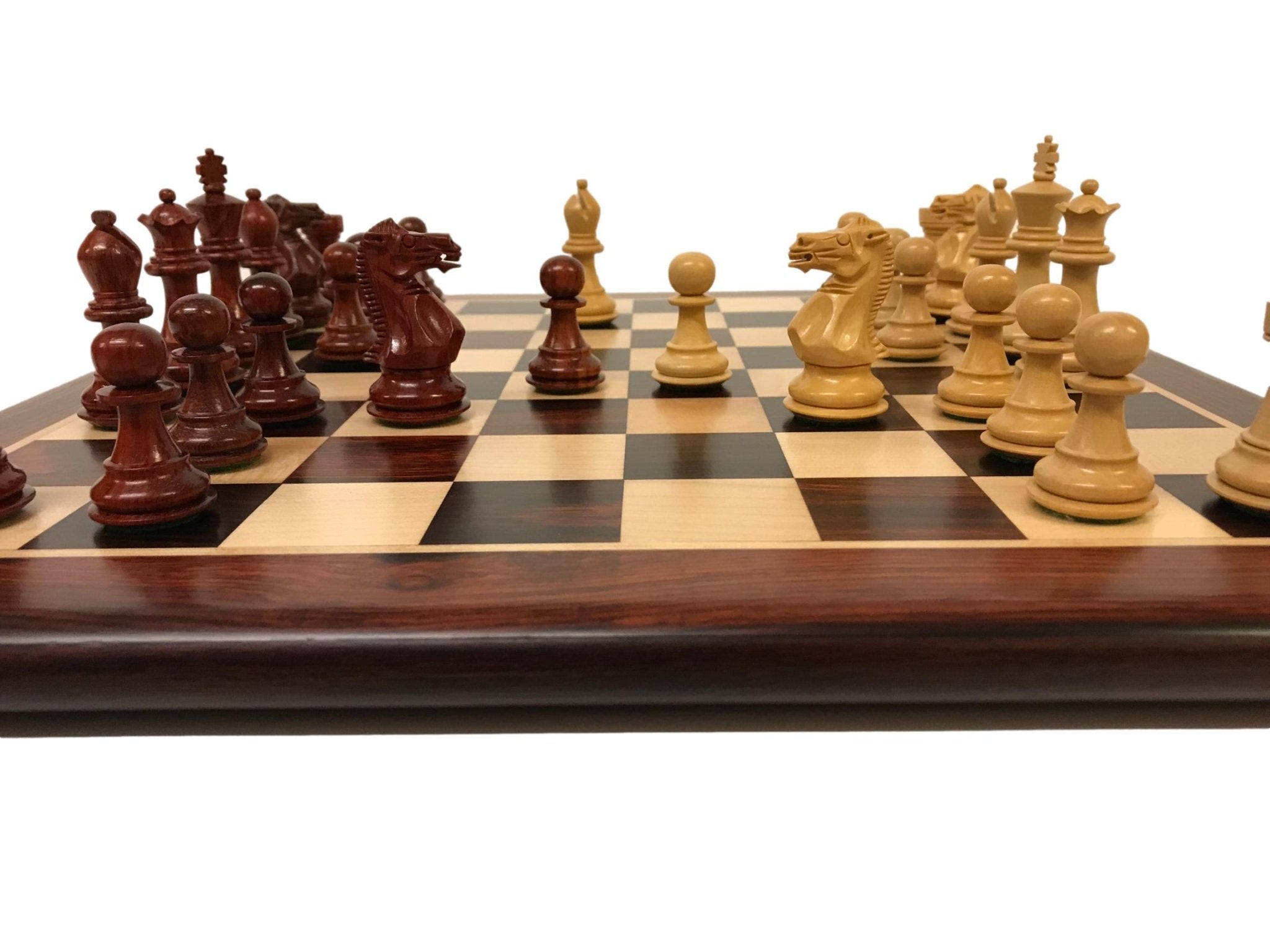 Ensemble Palissandre laqué - ensemble échecs classique - Rouge et Noir