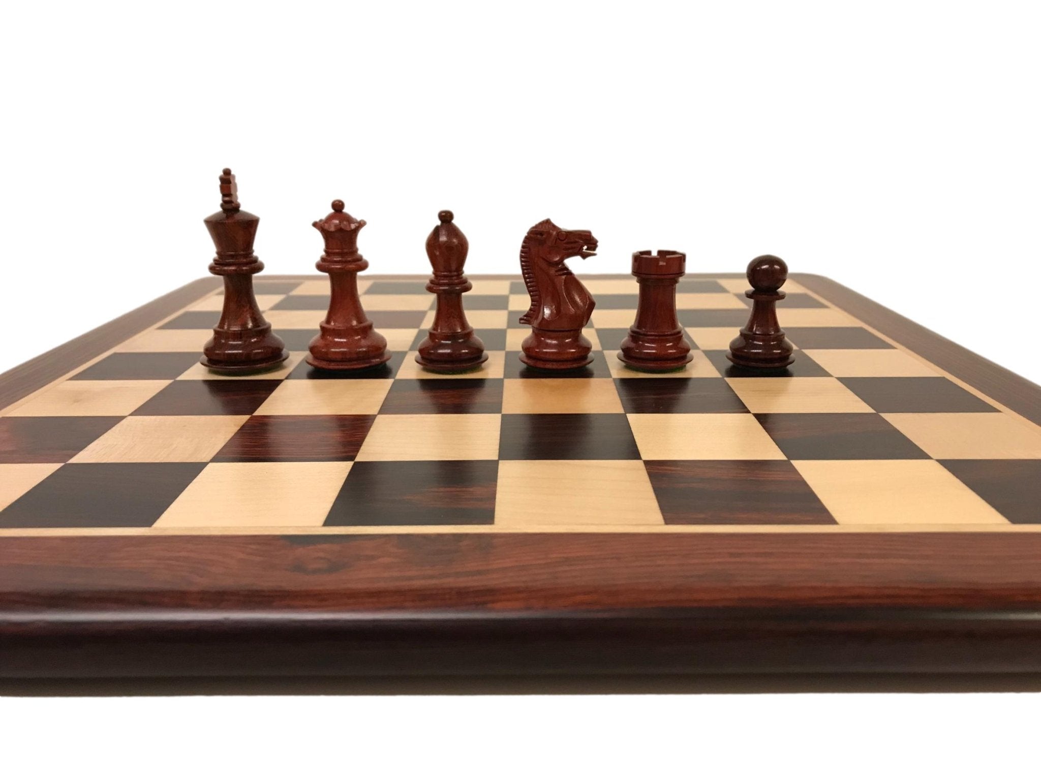 Ensemble Palissandre laqué - ensemble échecs classique - Rouge et Noir