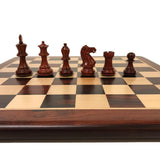 Ensemble Palissandre laqué - ensemble échecs classique - Rouge et Noir