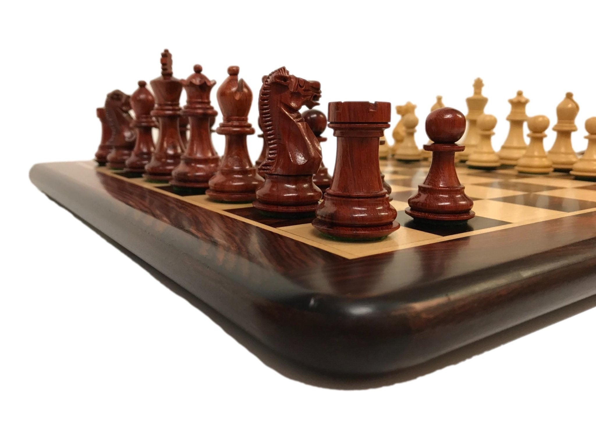 Ensemble Palissandre laqué - ensemble échecs classique - Rouge et Noir