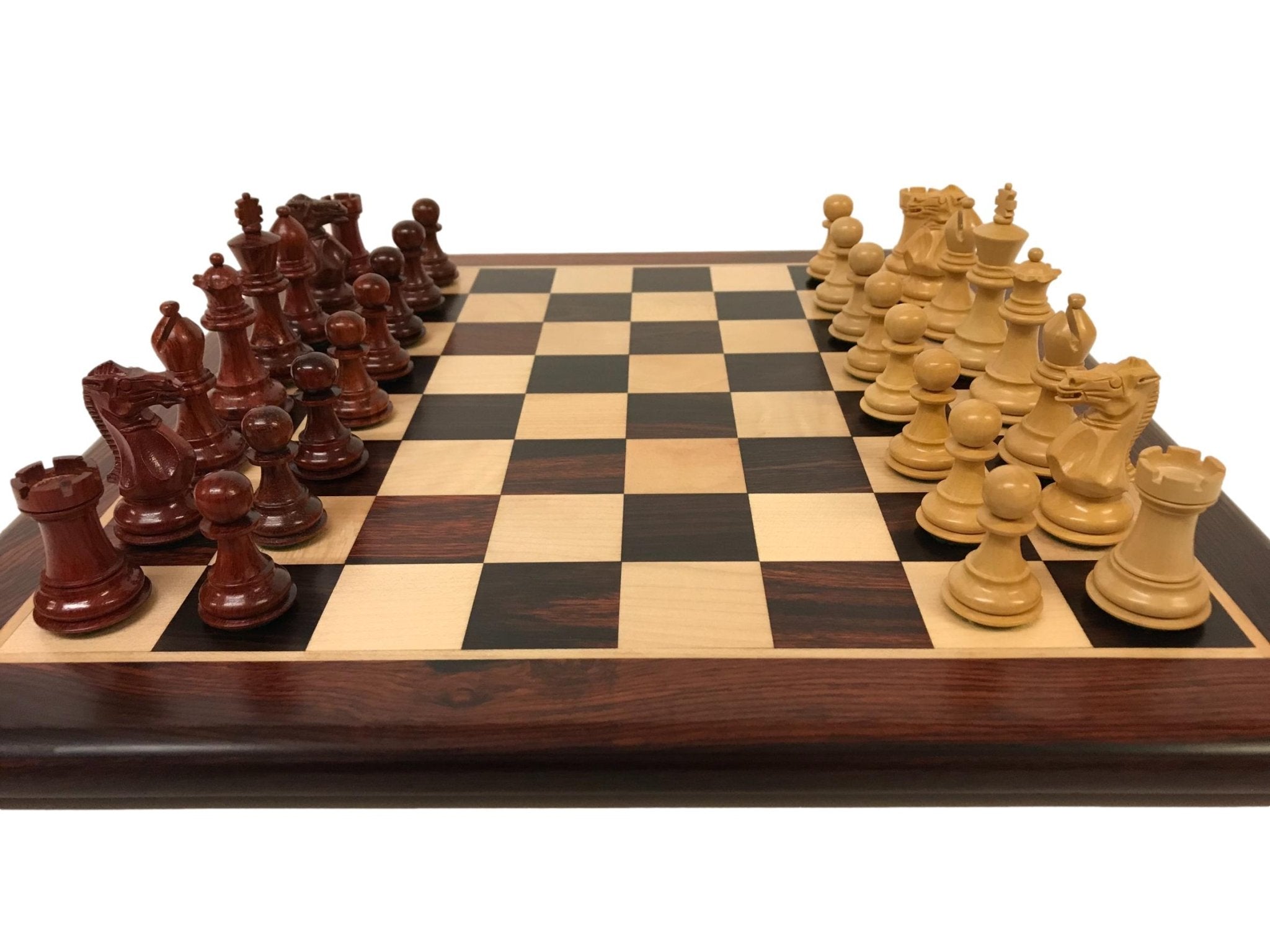 Ensemble Palissandre laqué - ensemble échecs classique - Rouge et Noir