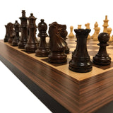 Ensemble Palissandre Zébré - ensemble d'échecs classique - Rouge et Noir