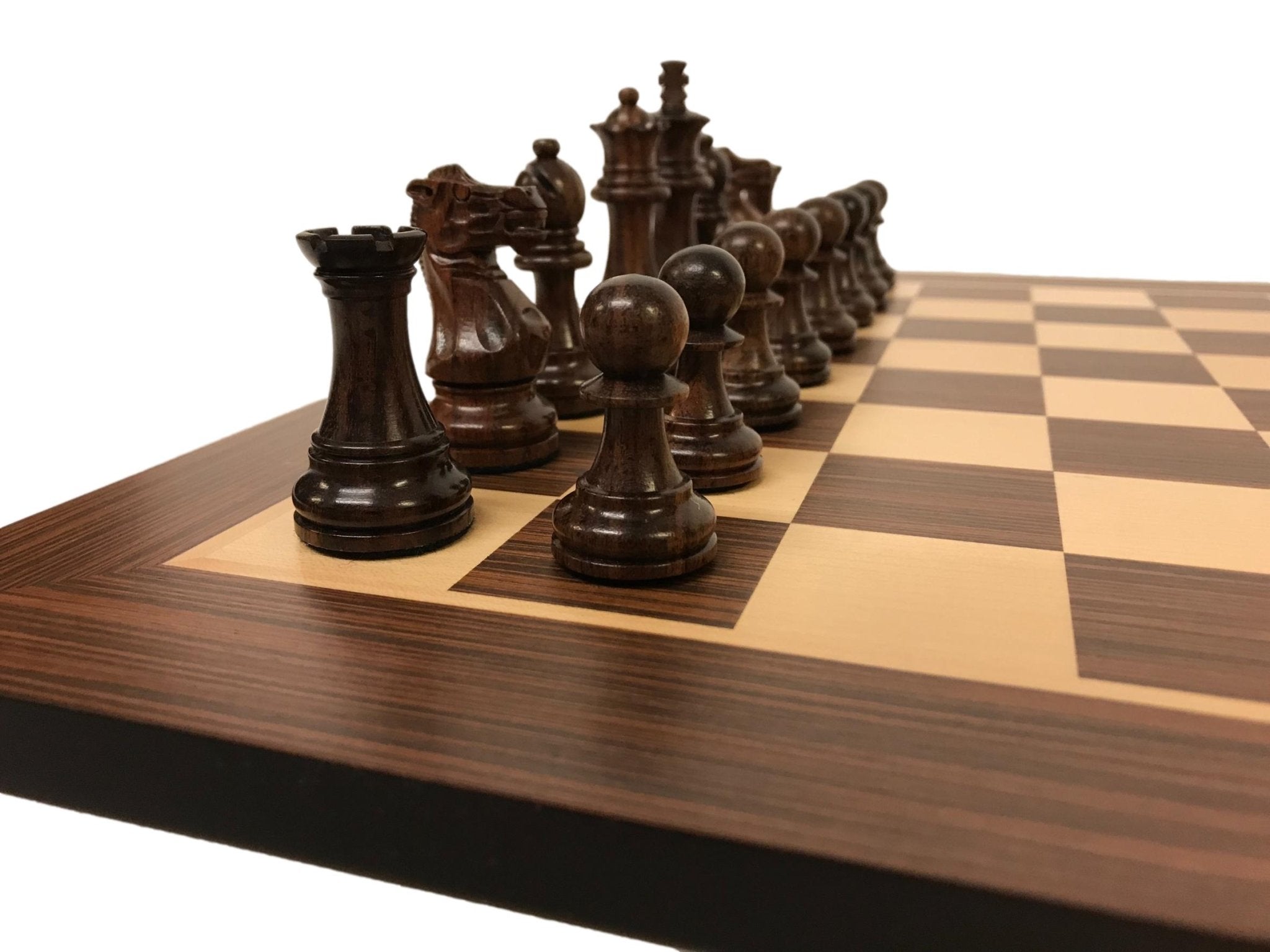Ensemble Palissandre Zébré - ensemble d'échecs classique - Rouge et Noir