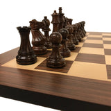 Ensemble Palissandre Zébré - ensemble d'échecs classique - Rouge et Noir