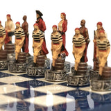 Ensemble pirates contre la marine - Laqué bleu - ensemble échecs décoratif - Rouge et Noir