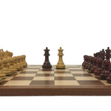 Ensemble Suprême Bois de Rose - Acajou Bords fins - ensemble échecs classique - Rouge et Noir