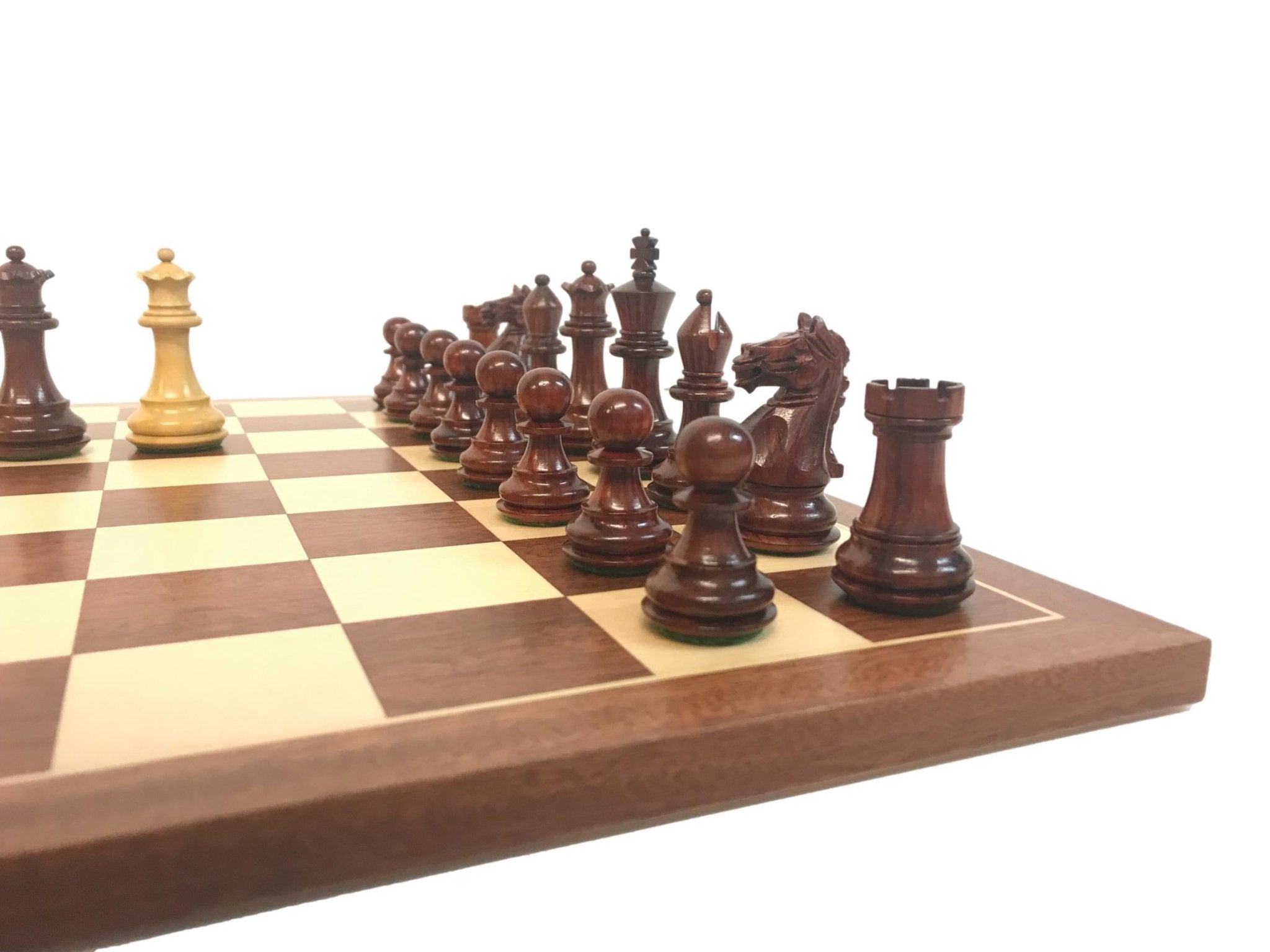 Ensemble Suprême Bois de Rose - Acajou Bords fins - ensemble échecs classique - Rouge et Noir
