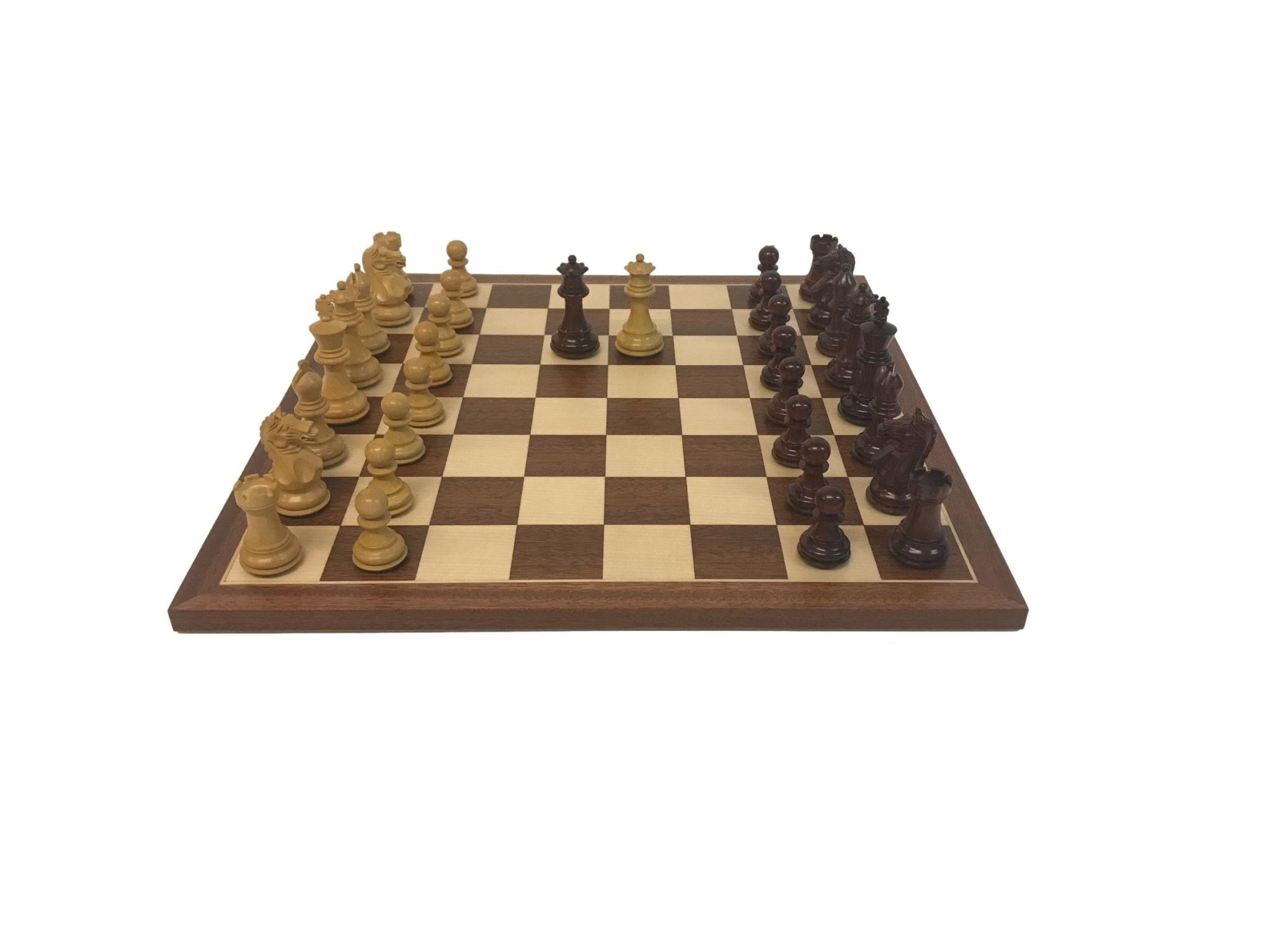 Ensemble Suprême Bois de Rose - Acajou Bords fins - ensemble échecs classique - Rouge et Noir