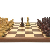 Ensemble Suprême Bois de Rose - Acajou Bords fins - ensemble échecs classique - Rouge et Noir