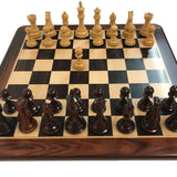 Ensemble Suprême Bois de Rose - Laqué - ensemble échecs classique - Rouge et Noir
