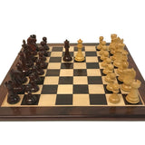 Ensemble Suprême Bois de Rose - Laqué - ensemble échecs classique - Rouge et Noir