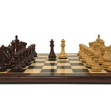 Ensemble Suprême Bois de Rose - Laqué - ensemble échecs classique - Rouge et Noir