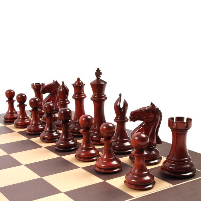 Ensemble Tournoi Deluxe - Bois de Rose - ensemble d'échecs classique - Rouge et Noir